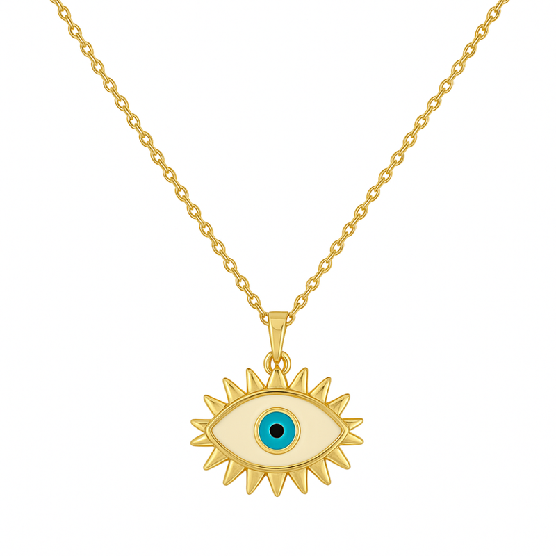 Evil Eye Necklace White