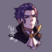 digital art of a bust of Barok van Zieks from The Great Ace Attorney.