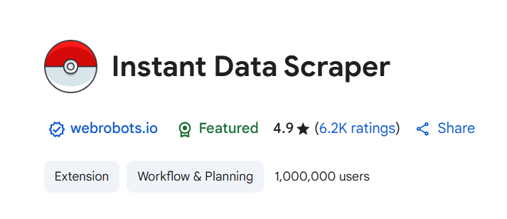 Instant Data Scraper chrome extension logo