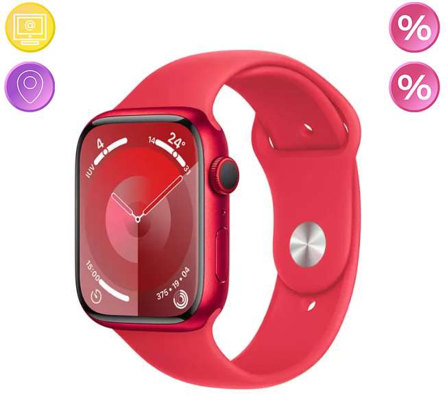 Costco Apple Watch S9 (GPS) Caja de aluminio (PRODUCT)RED 45mm con