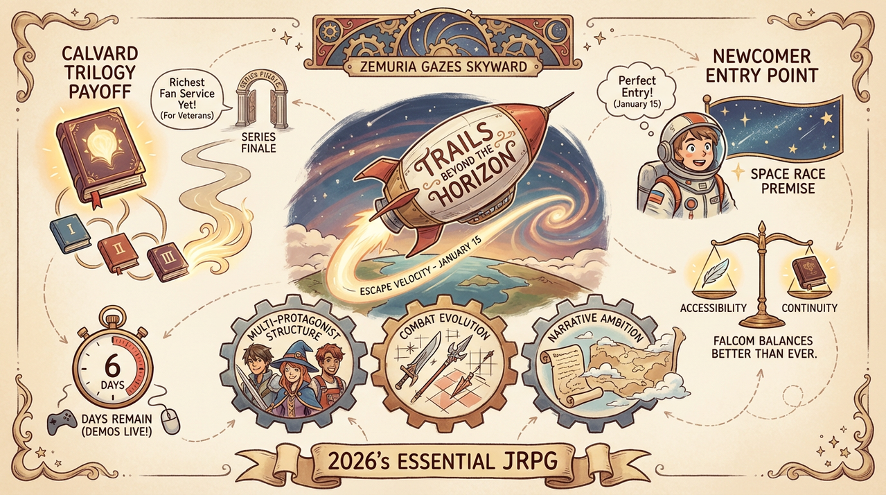 epic fantasy JRPG world map with interconnected regions and story arcs