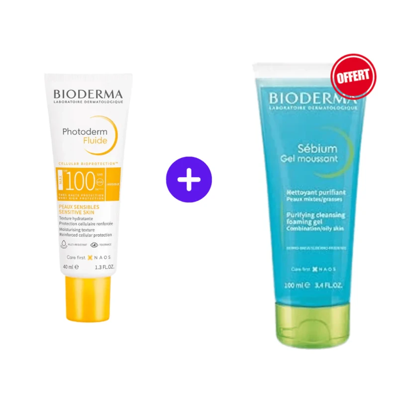 Bioderma Photoderm Max Fluide Invisible SPF 100 + Sensibio Gel Moussant Offert