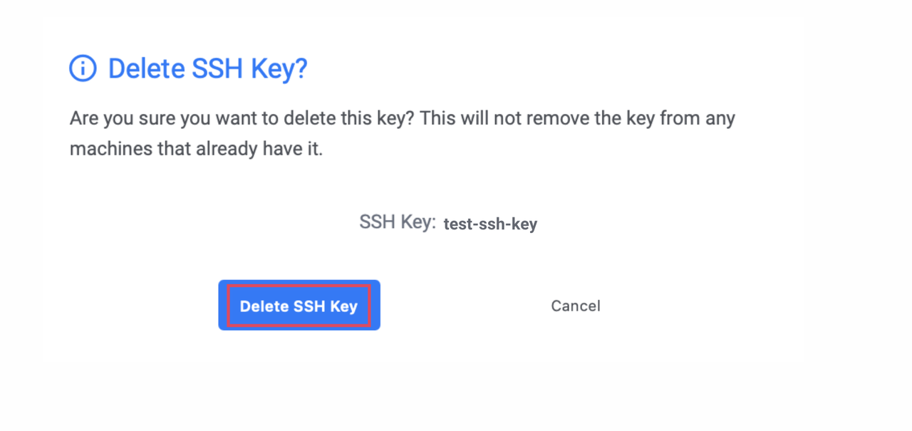 Delete SSH Key