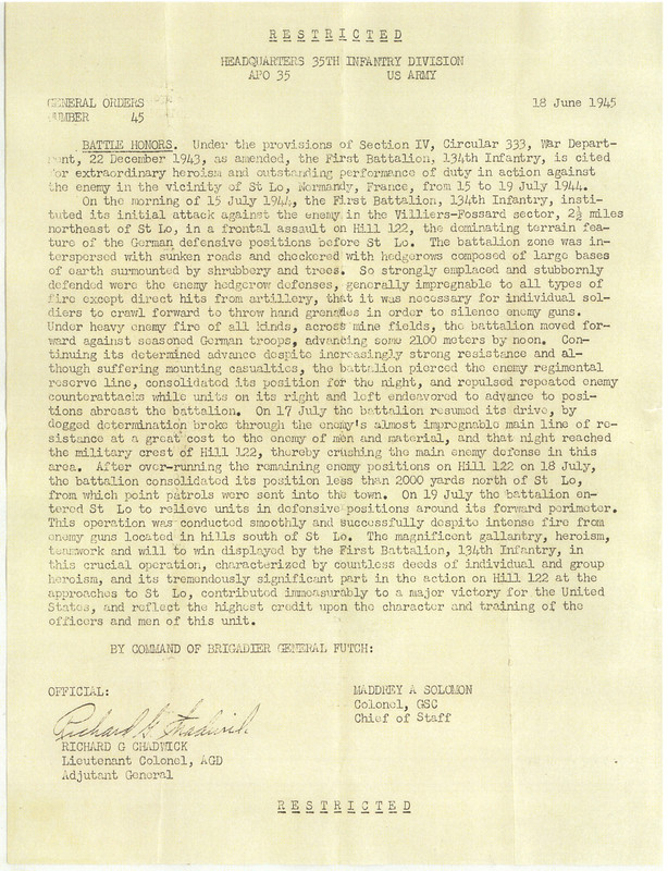St. Lo commendation