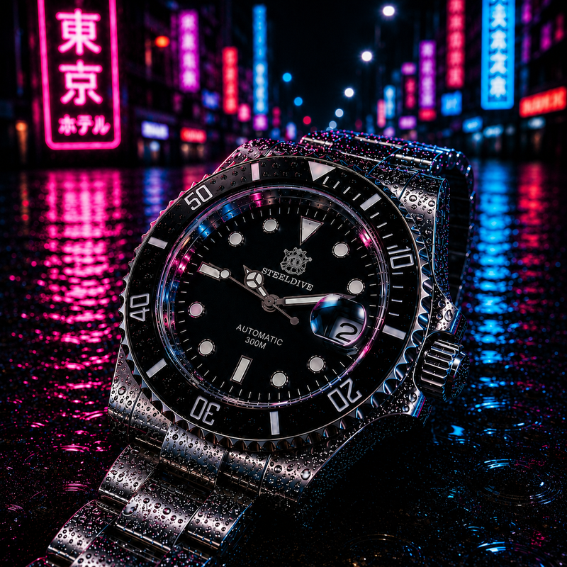 Steeldive SD1953 Black Sub 300M Automatic Diver Watch photo 2
