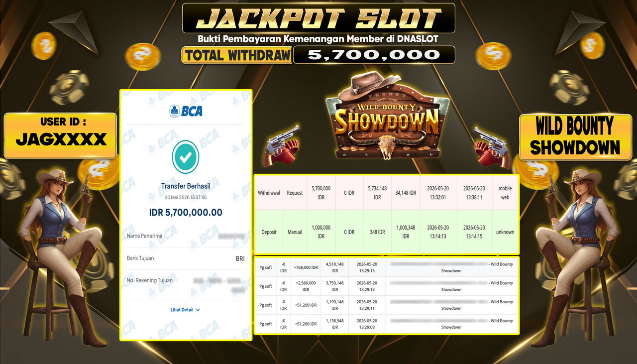 JACKPOT SLOT WILD BOUNTY SHOWDOWN 20 MEI 2026