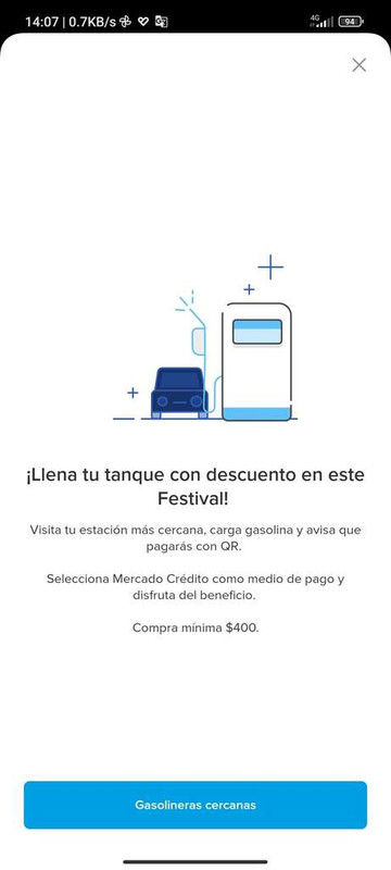 Mercado Pago: 15% OFF al recargar gasolina (mín $400 | pagando con QR) en BP, G500, Repsol, Hidrosina y Pemex | usuarios seleccionados