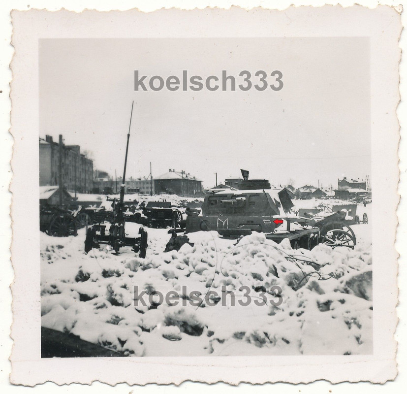 Foto Panzer III 5. Pz Artillerie Geschütze Wrack