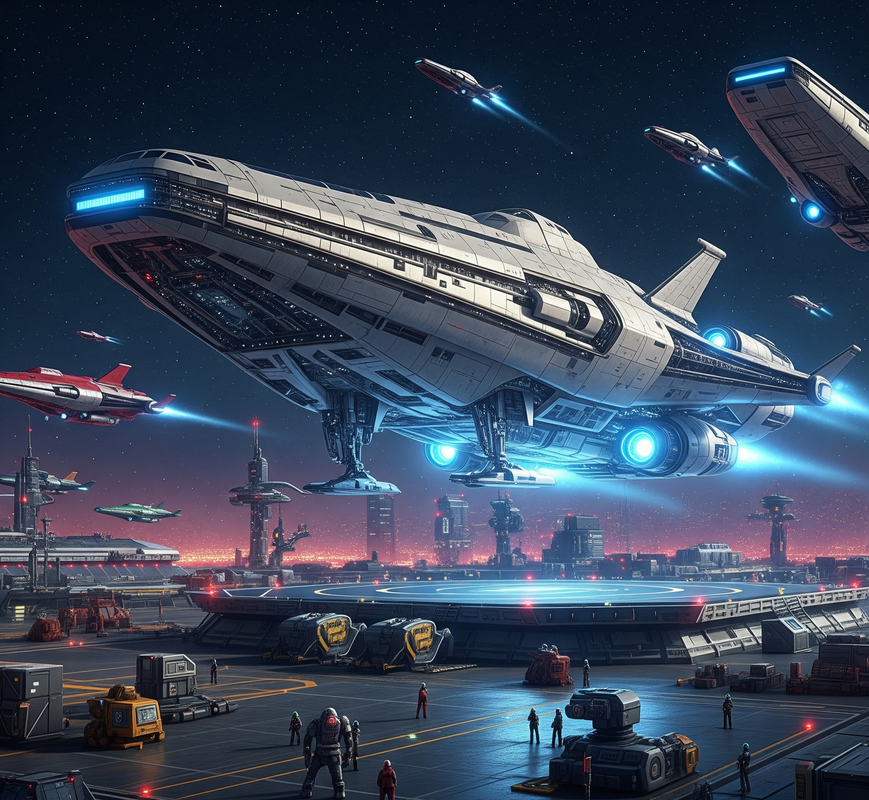 Arrival at spaceport