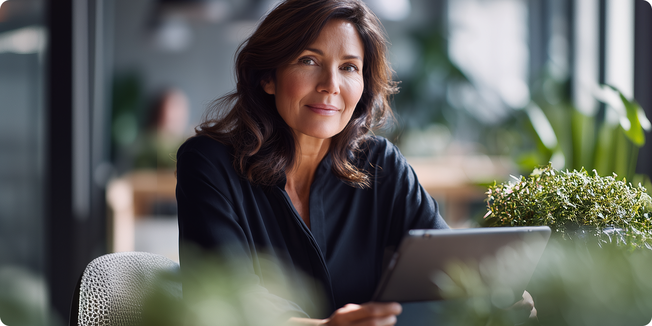 Woman listening with headphones