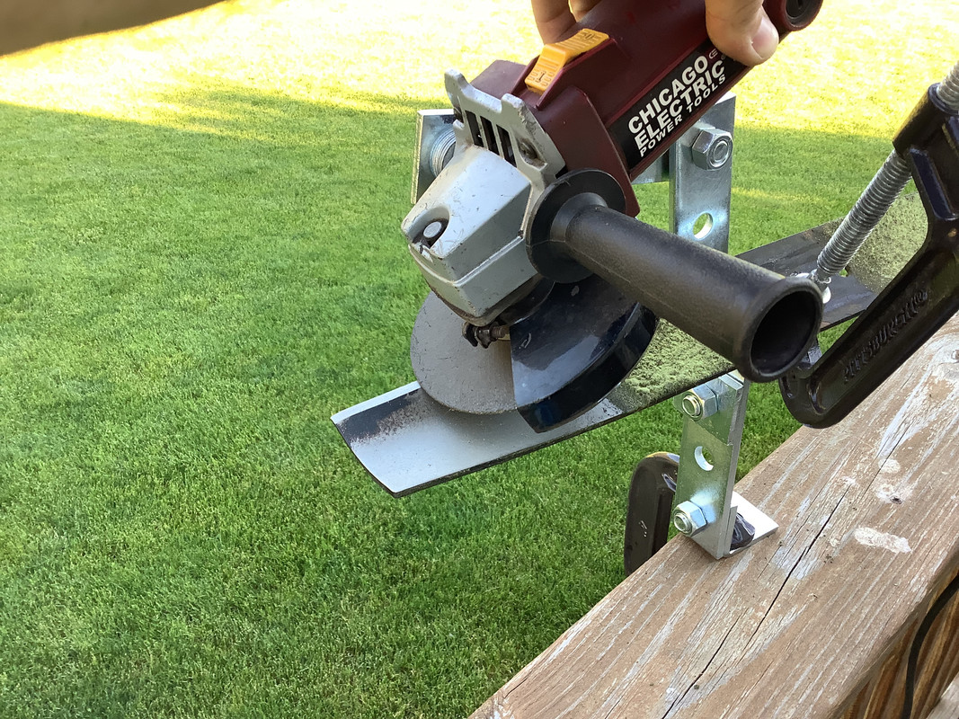 How to build a rudimentary blade sharper jig for angle grinder flap disc Lawn Care Forum
