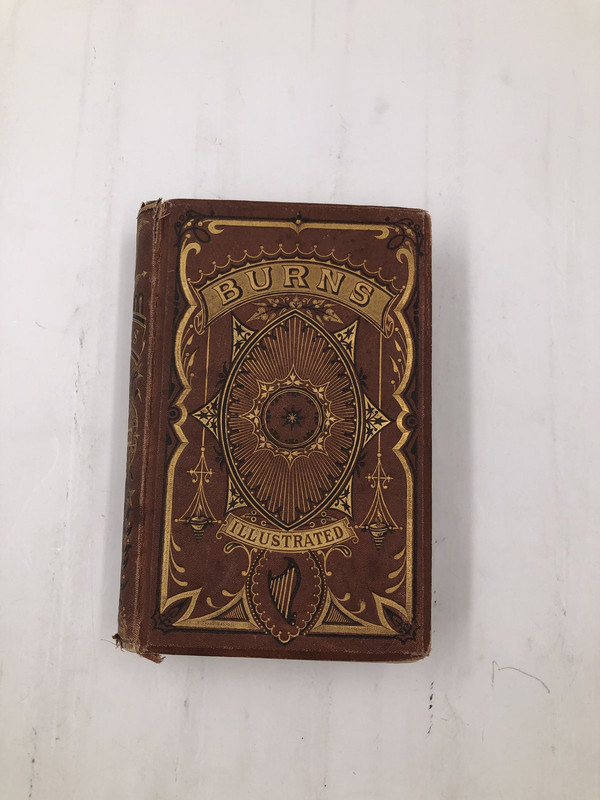 BURNS ILLUSTRATED BOOK LEATHER BOUND 1856 ROBERT BURNS SCOTTISH POETRY