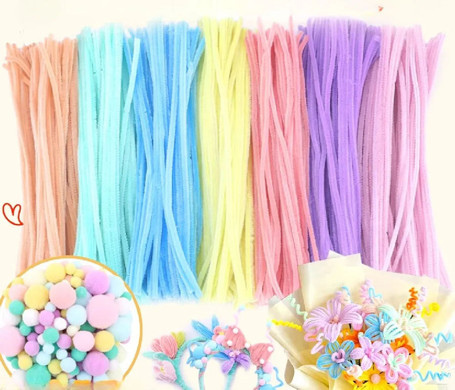 Limpiapipas para flores alambre Gamuzados colores pastel 200 pz