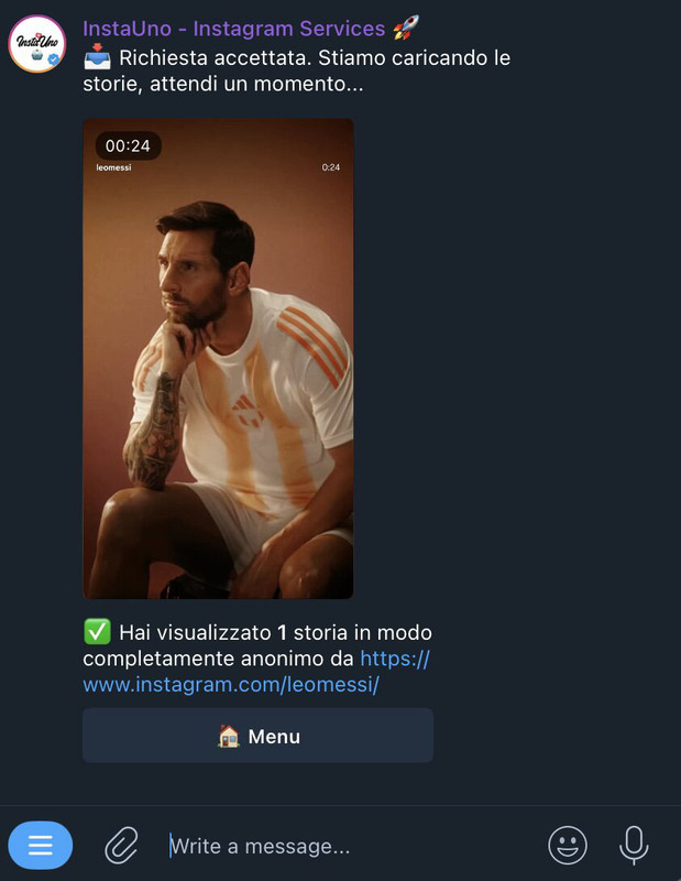 Schermata con il risultato finale e il download delle storie
