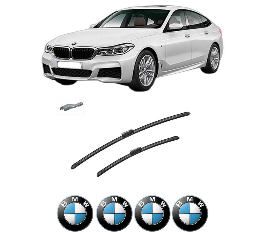 Set stergatoare auto BMW Seria 6 Gran Turismo (G32) din 2017-2020, pentru parbriz auto, 2 bucati, Bosch Aerotwin, din cauciuc siliconat rezistent, 4 Stickere Auto BMW Seria