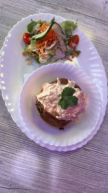 Jacket potatoes coleslaw