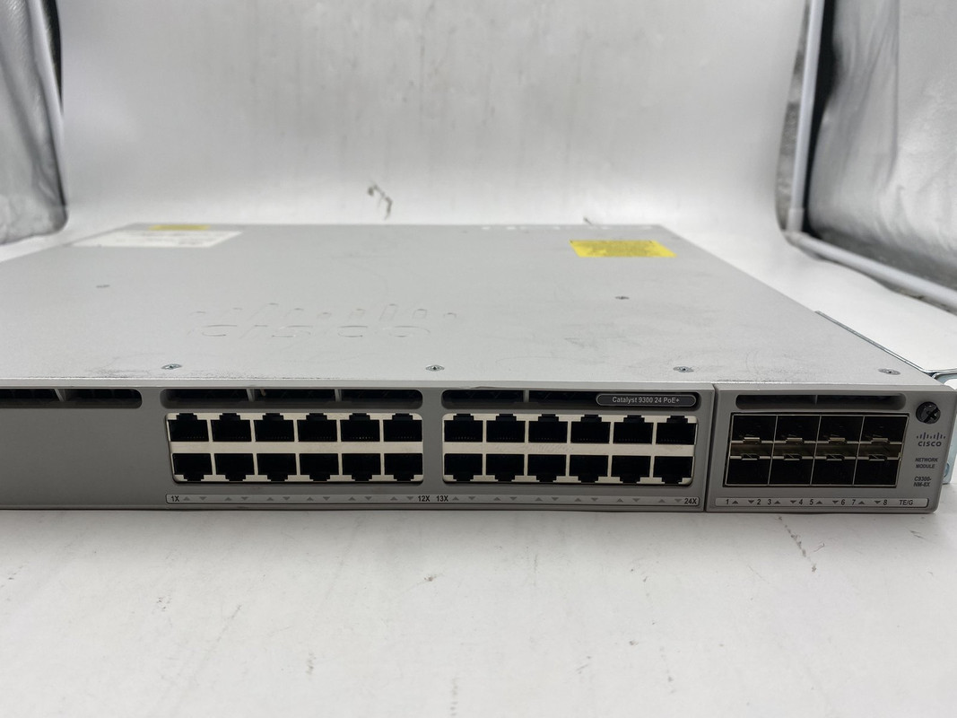 CISCO C9300-24P-A CATALYST 9300 24-PT POE+ NETWORK ETHERNET SWITCH + C9300-NM-8X