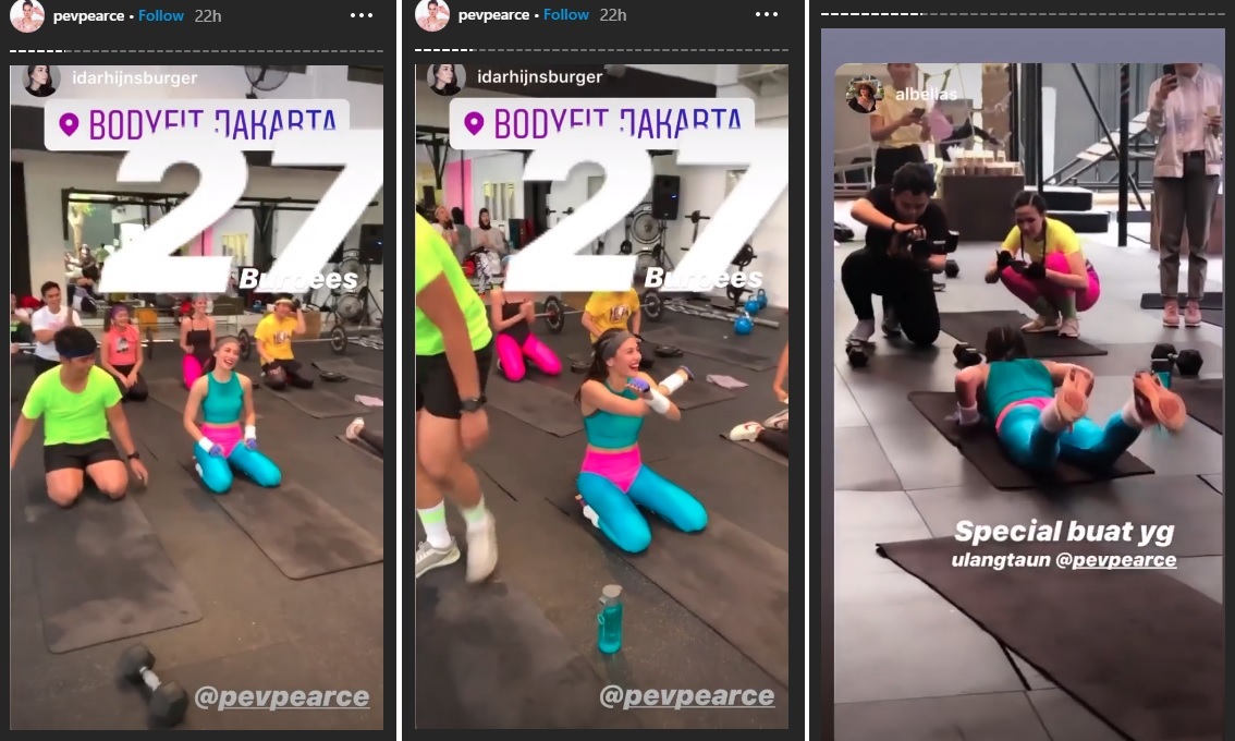 Pevita Pearce burpee 27 kali