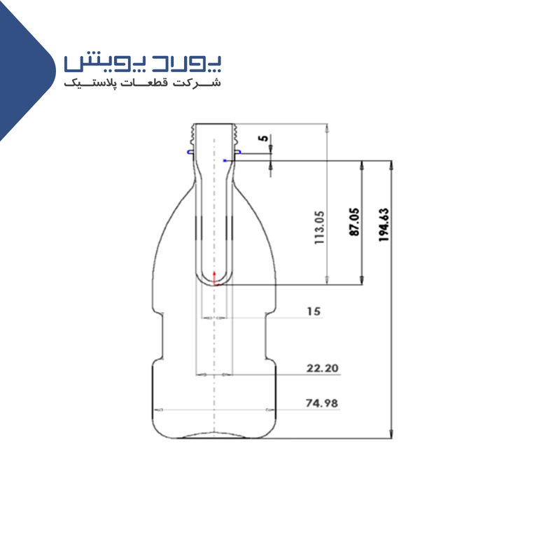 Calculation of elongation ratio in bottle making