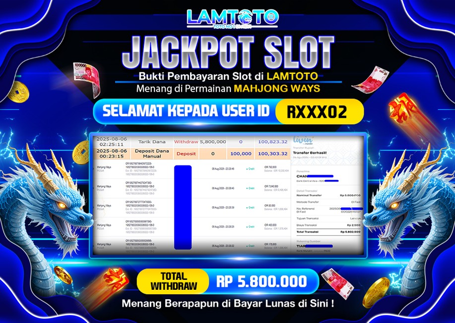 BUKTI JACKPOT LUNAS LAMTOTO