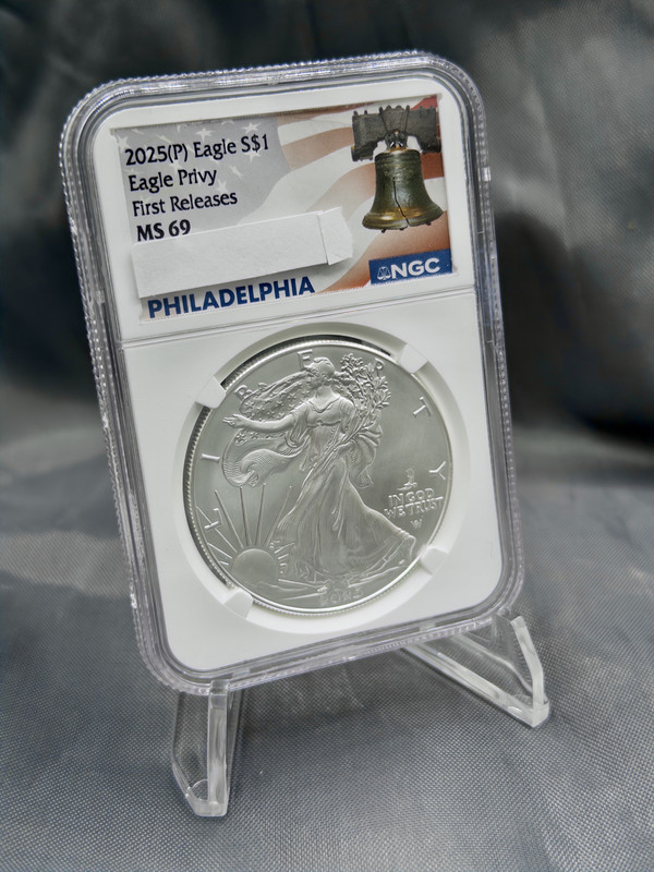 042 MS69 NGC Eagle Privy ASE Philly Label