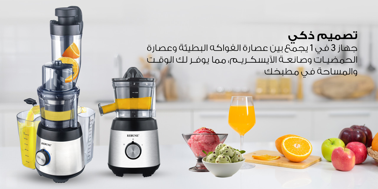 عصارة ريون 2 في 1: عصير وآيس كريم