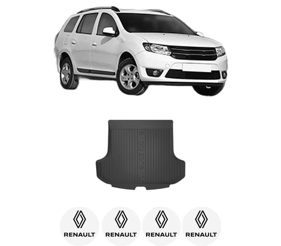Tavita Portbagaj RENAULT LOGAN II Estate (K8_) din 2013-2020, Protectie Portbagaj Auto, 4x Stickere auto cu RENAULT