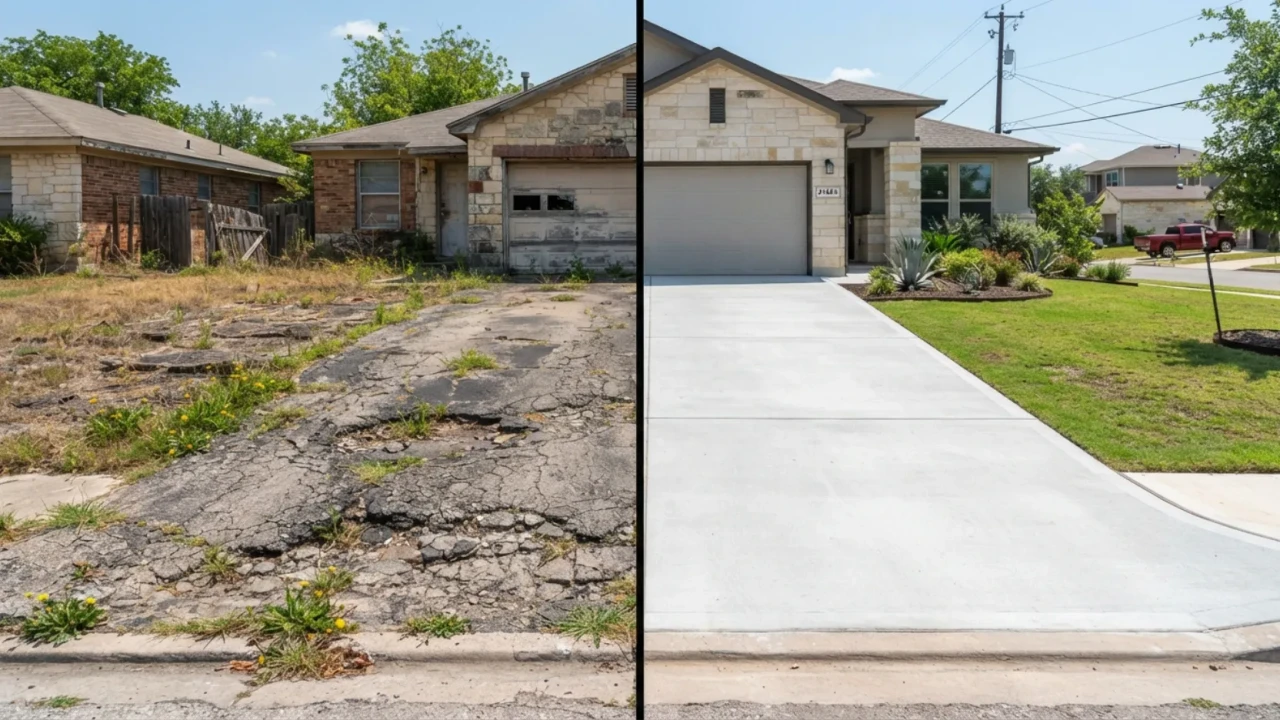 Concrete driveway replacement cost comparison San Antonio 2026
