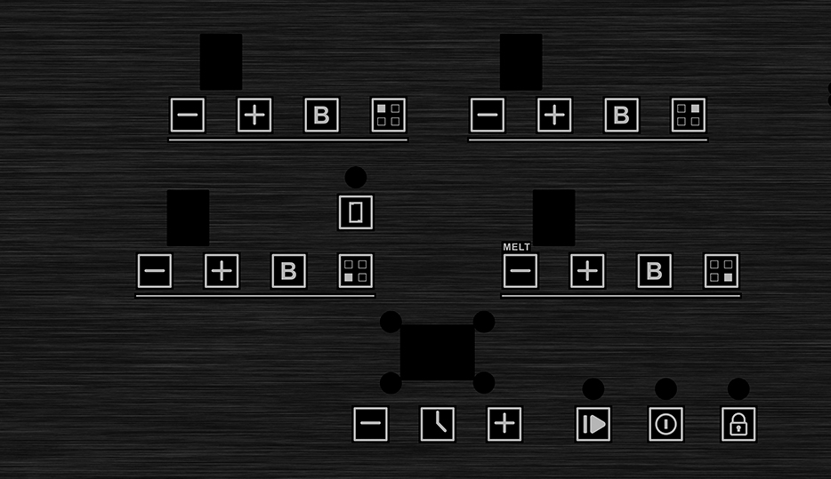 Estufa de inducción Drija Munich 76 con panel táctil y zonas de cocción flexibles.
