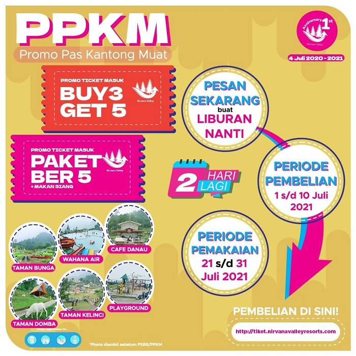 Promo Pas Kantong Muat (PPKM) dari Nirvana Valley Resort.