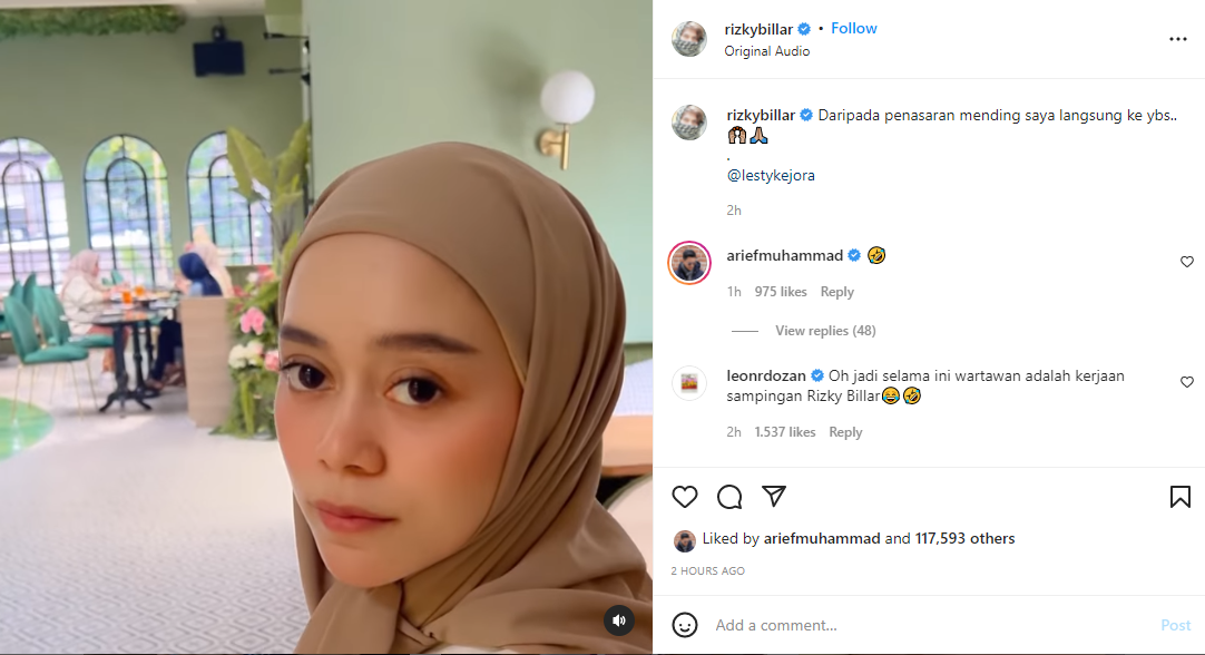 Reaksi Lesti Kejora setelah tahu meme 'Begini Tanggapan Lesti' viral