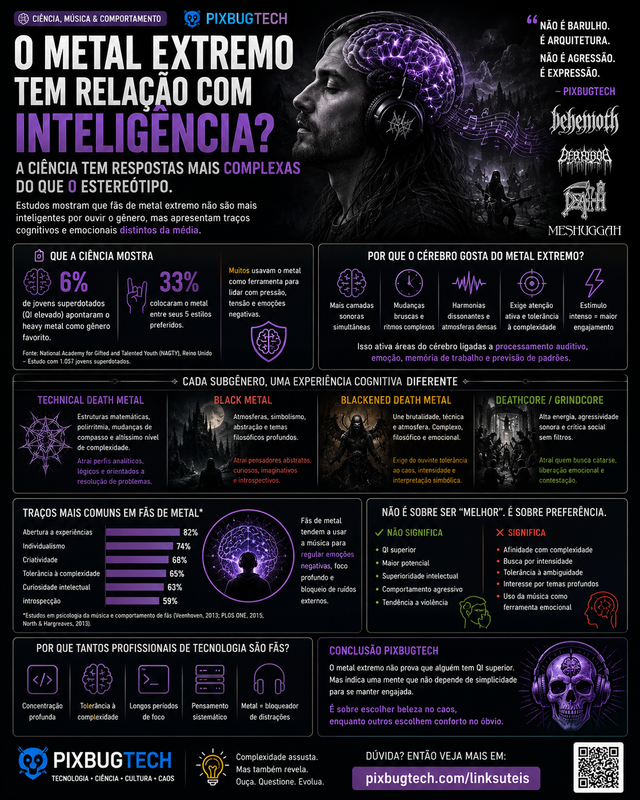 O metal extremo tem relação com inteligência? A resposta é mais interessante do que parece