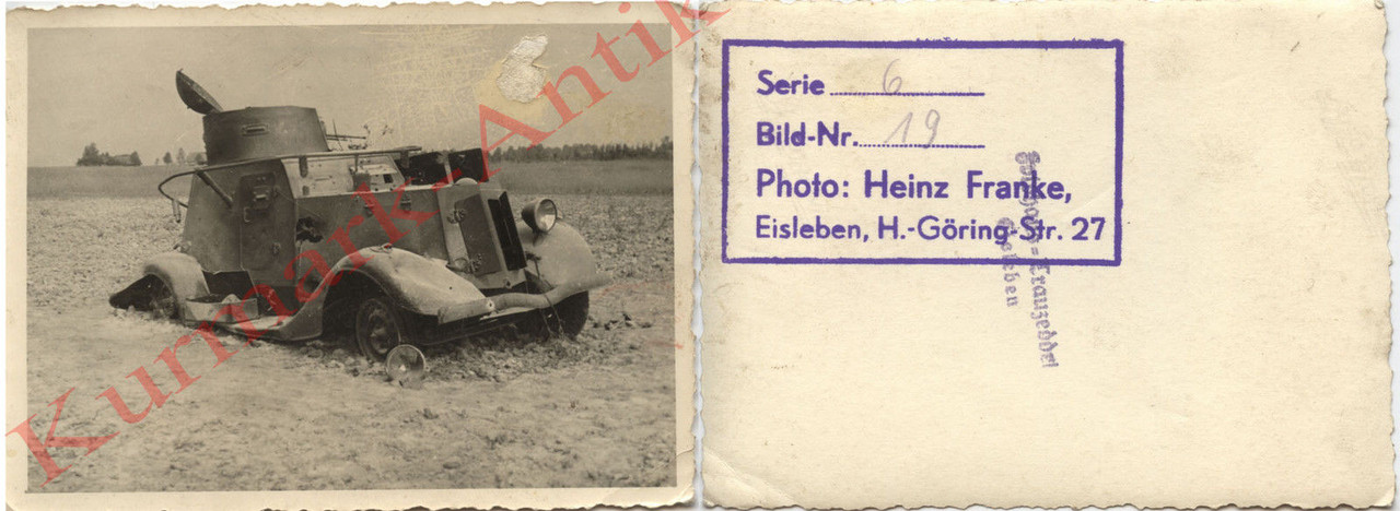 Foto Wehrmacht Russland Panzer Beute Spähwagen B