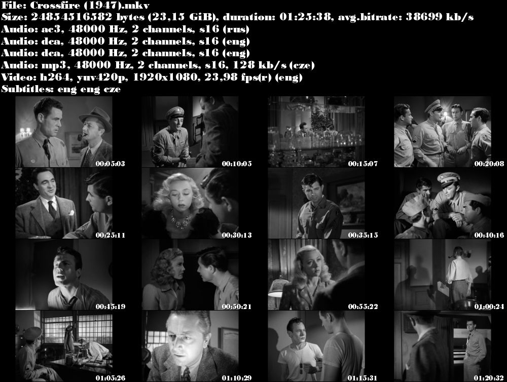 Křížový výslech / Crossfire (1947)