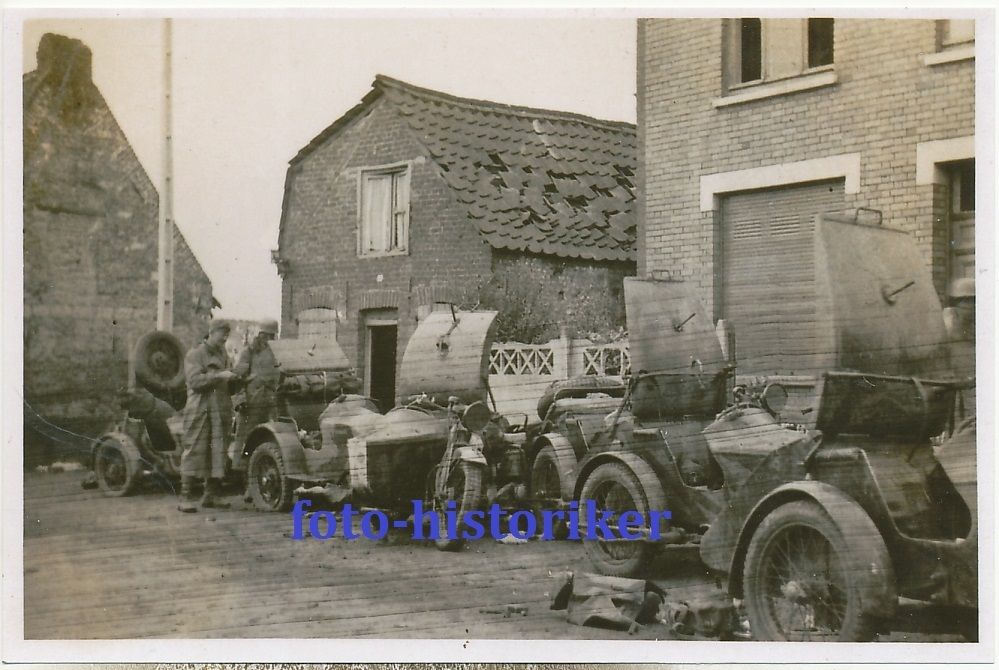 Kolonne französische BEUTE Motorrad Krad Beiwage