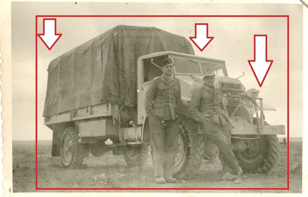 Foto WW II England BEUTE LKW Wüste Afrikas