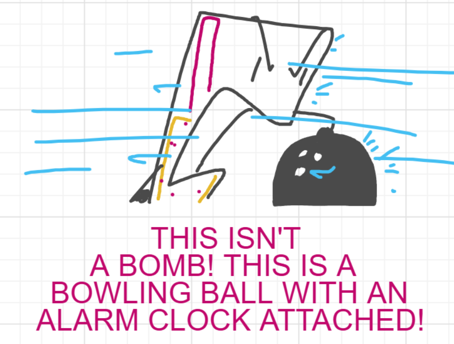 A panel from A Murder On The, episode six of the Board Boards object show by Furretwalk/WalkingFurret.