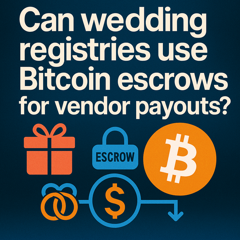 Can wedding registries use Bitcoin escrows for vendor payouts?