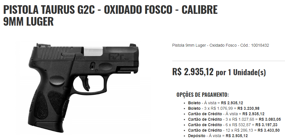 Pistola Imbel .380 GC MD1 Sem ADC + 3 Carregadores