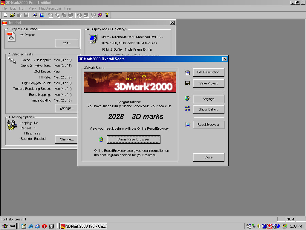 Deskpro EN-SFF 3DMark 2000 G450