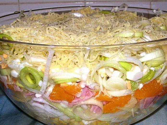 Schichtsalat mit Mandarinen und Ananas Schichtsalat mit Mandarinen und Ananas