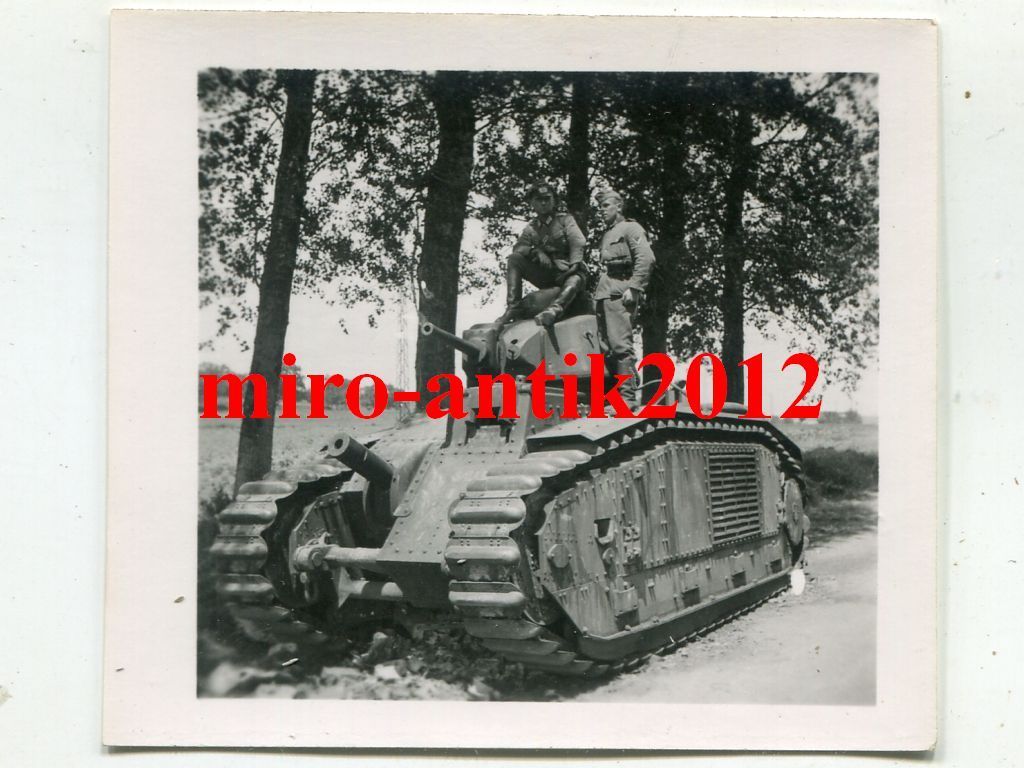 Foto, Wehrmacht, zerstörter Panzer, Char B1, LA 