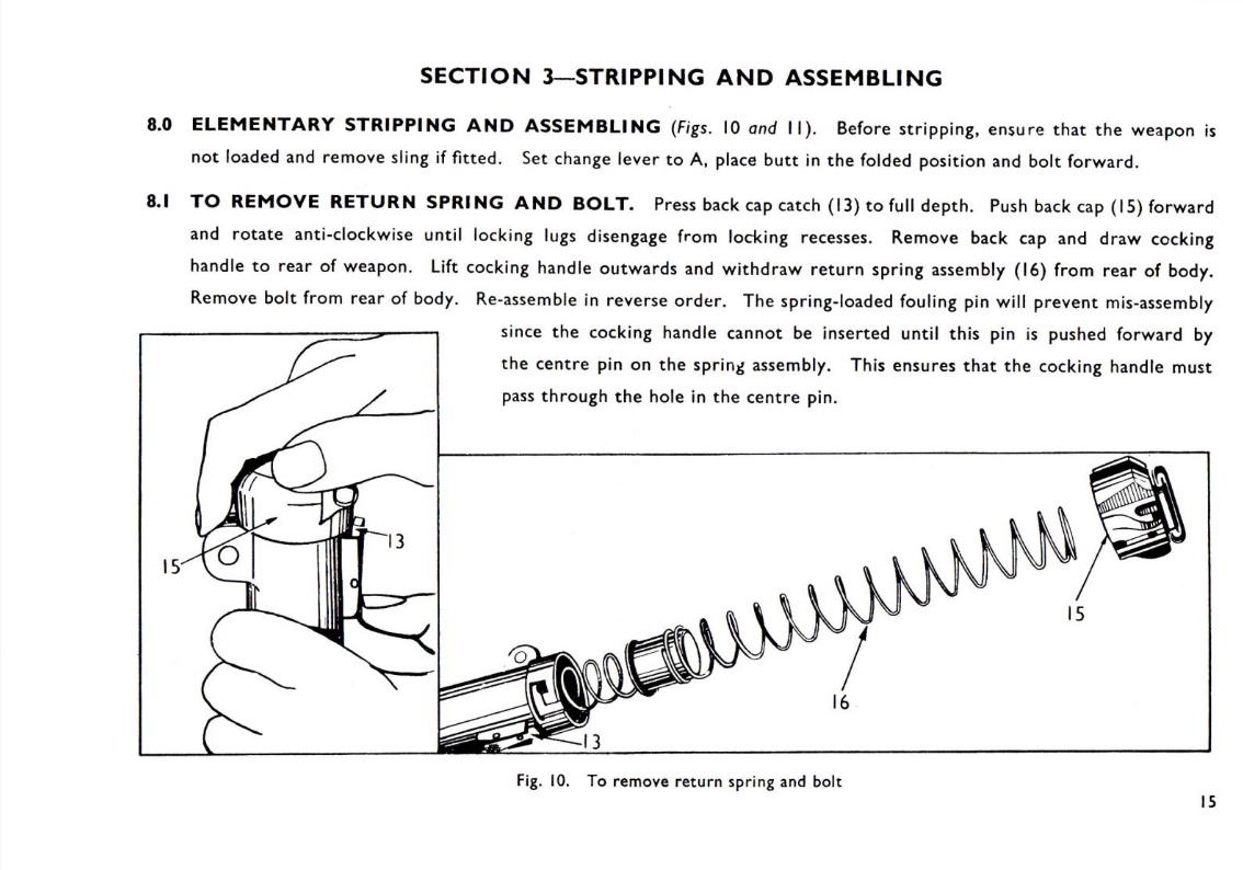 Sterling sub-machine gun user handbook 15