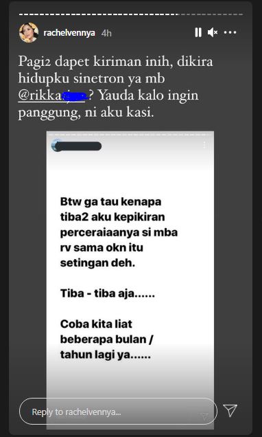 Rachel Vennya semprot netizen