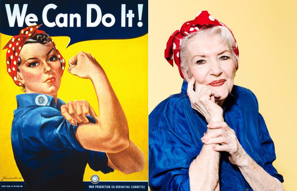 Naomi Parker-Fraley junto al famoso cartel