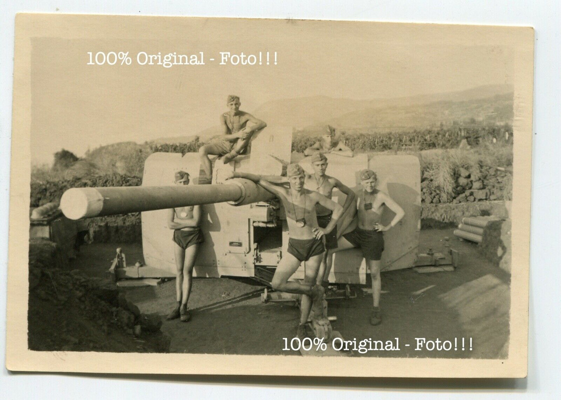 Foto Italien 1944 schwere deutsche Flak Erdkampf Panzerung Geschütz2