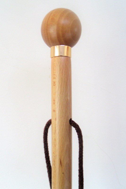 BALL WALKING STICK CANE BEECH WOOD FARMERS ROUND KNOB TOP HIKING STICK