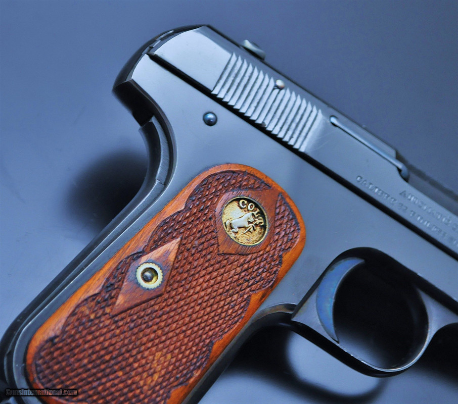 SUPER-RARE-COLT-1903-32ACP-POCKET-HAMMERLESS-FLEUR-DE-LIS-GRIPS-