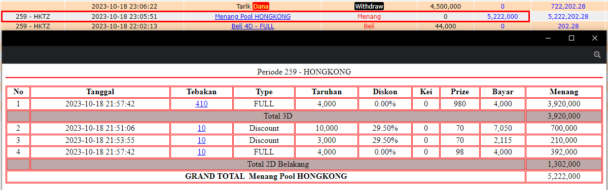 Bukti JP togel hari ini