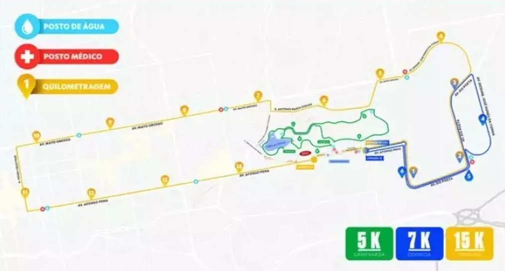 Percurso que os corredores terão que fazer, neste domingo (Foto: Divulgação)